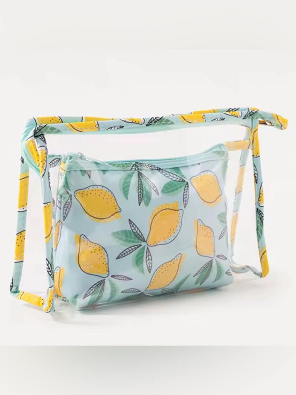 2pc Lovely Lemon Transparent Cosmetic Bag